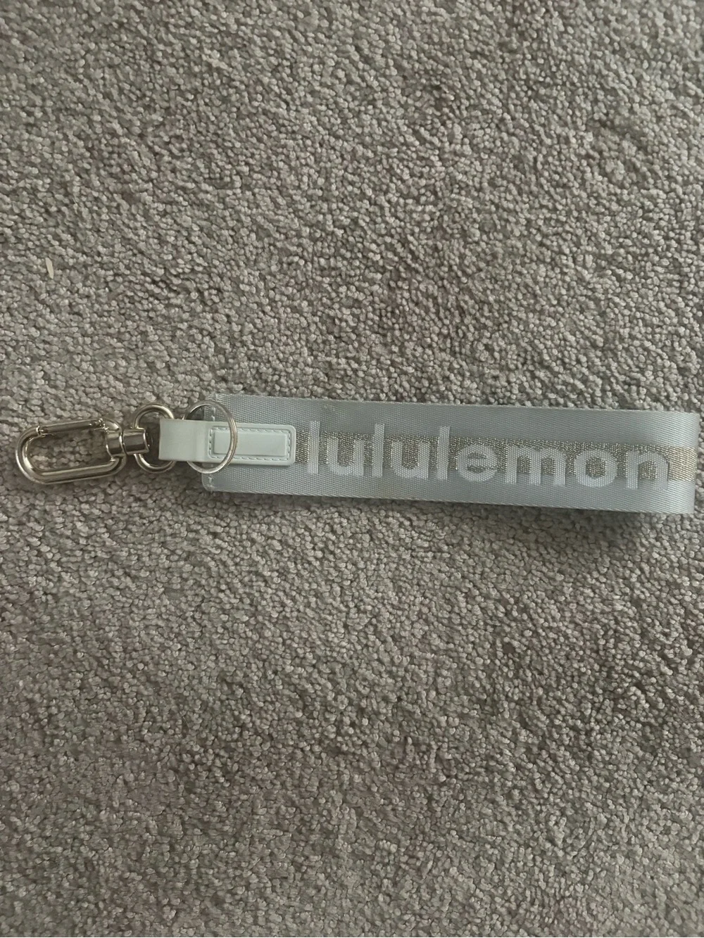 lululemon athletica Light Gray Wrist Strap Keychain